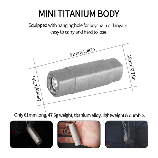 PoleShine Keychain Flashlight - 165 Lumens|4 Modes|Tactical Strobe|Titanium alloy |Rechargeable|IPX6 Waterproof |MN105