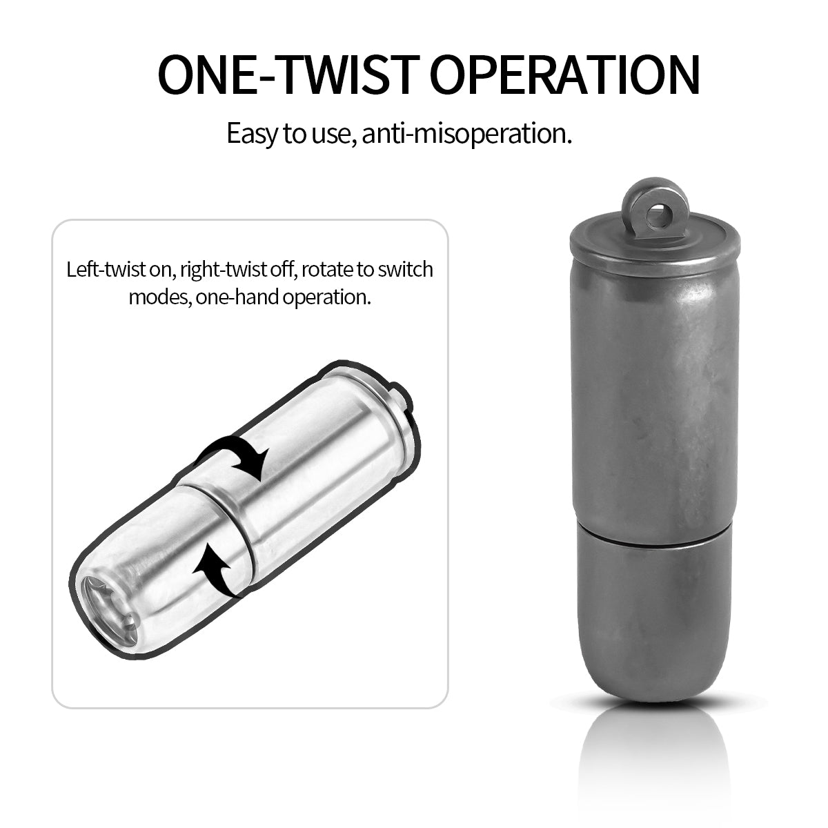 ‎PoleShine Keychain Flashlight - 130 Lumens|3 Modes| Rechargeable|Titanium alloy |Waterproof|Elegant EDC Essential|ZD101