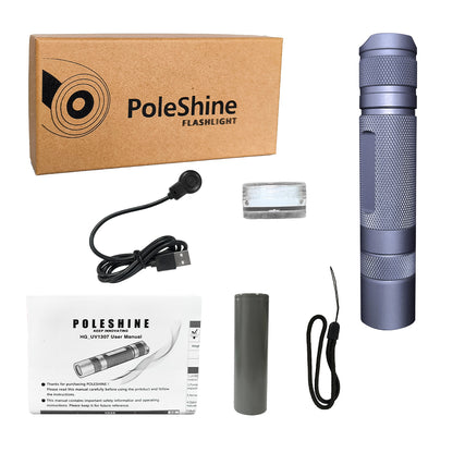 ‎‎PoleShine UV Flashlight - 365nm | High Definition Pure Ultraviolet | Black Light | Rechargeable|H1307