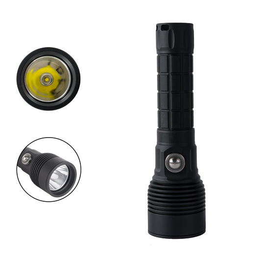 ‎PoleShine Tactical Dive Flashlight - 1500 Lumens | 6 Modes | IPX8 waterproof | Rechargeable | 4800mAh Battery  | Tactical Strobe + SOS |TS3