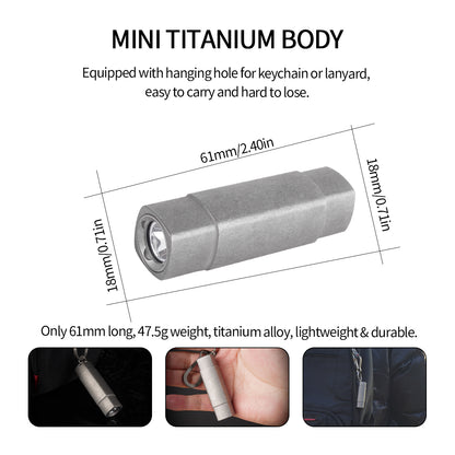 ‎PoleShine Keychain Flashlight - 165 Lumens|4 Modes|Tactical Strobe|Titanium alloy |Rechargeable|IPX6 Waterproof |MN105