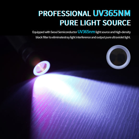 ‎‎PoleShine UV Flashlight - 365nm | High Definition Pure Ultraviolet | Black Light | Rechargeable|H1307