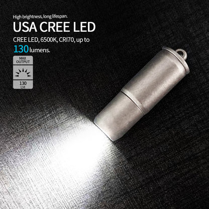 ‎PoleShine Keychain Flashlight - 130 Lumens|3 Modes| Rechargeable|Titanium alloy |Waterproof|Elegant EDC Essential|ZD101