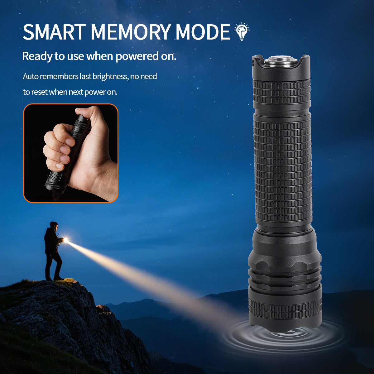 ‎PoleShine Pocket Flashlight - 600 Lumens | 5 Modes | Rechargeable | Strobe | SOS | 40H Extended Runtime |BD4