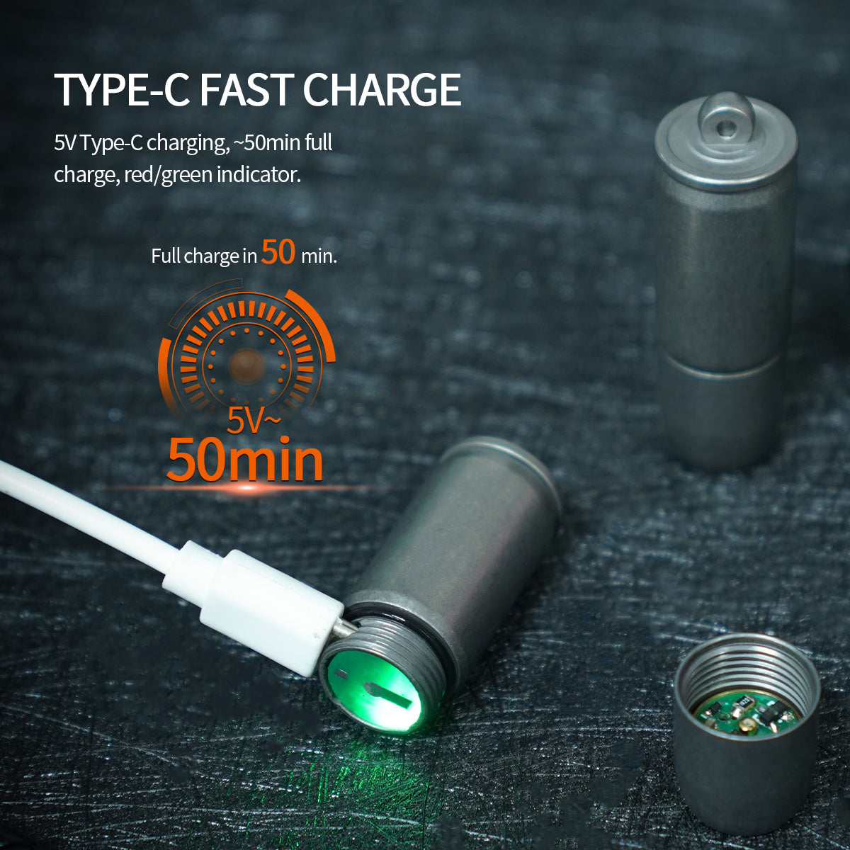 ‎PoleShine Keychain Flashlight - 130 Lumens|3 Modes| Rechargeable|Titanium alloy |Waterproof|Elegant EDC Essential|ZD101