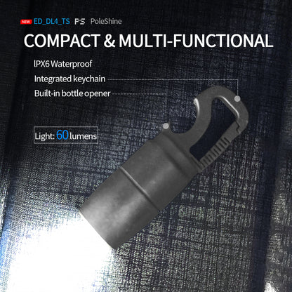 ‎PoleShine EDC Flashlight- 60 Lumens | Titanium |Waterproof|Bottle Opener|Multi-Tool | Practical EDC |DL104