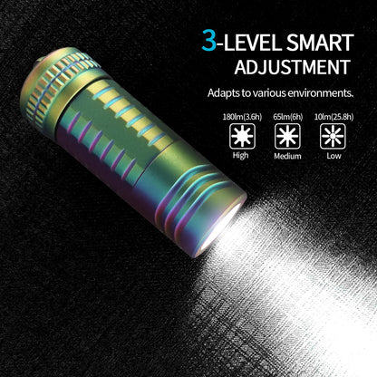 ‎PoleShine EDC Flashlight - 180 Lumens|3-Mode|Rechargeable|Titanium alloy |Ultra-Light | IPX6 Waterproof | YZ102