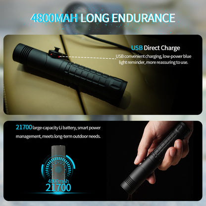 ‎PoleShine  Diving Flashlight - 1200 Lumens | 6 Modes | IPX8 Waterproof | Rechargeable | Adjustable Angle | 4800mAh Battery |TX1