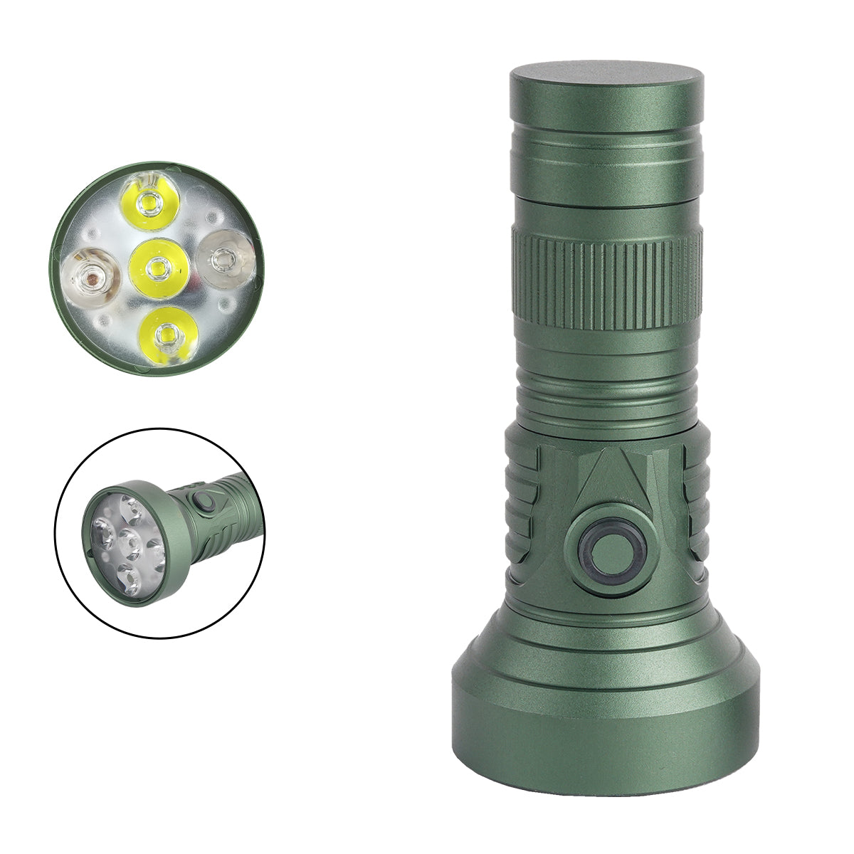 ‎PoleShine Pocket Flashlight 2000 Lumens |5 Modes | Red Light|Tactical Strobe|Practical EDC|DT901
