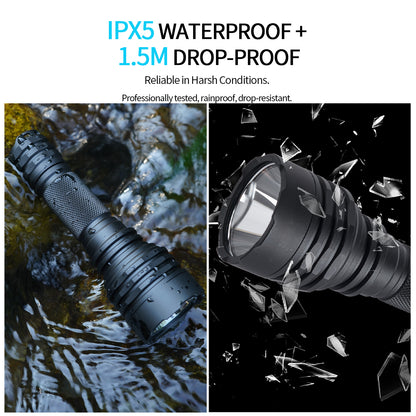 ‎PoleShine Tactical Flashlight - 1050 Lumens | 1000m Range | 5 Modes | Strobe + SOS | Rechargeable | Waterproof |C8SG
