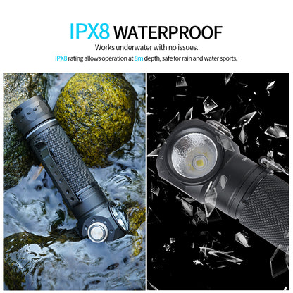 ‎PoleShine Dive Light - 1200 Lumens Flashlight|6 Modes|IPX8 Waterproof|Rechargeable|for Underwater Adventures|BD13