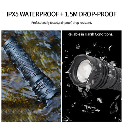 ‎PoleShine Pocket Flashlight - 600 Lumens | 5 Modes | Rechargeable | Strobe | SOS | 40H Extended Runtime |BD4
