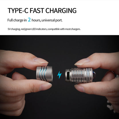 ‎PoleShine EDC Flashlight - 180 Lumens|3-Mode|Rechargeable|Titanium alloy |Ultra-Light | IPX6 Waterproof | YZ102