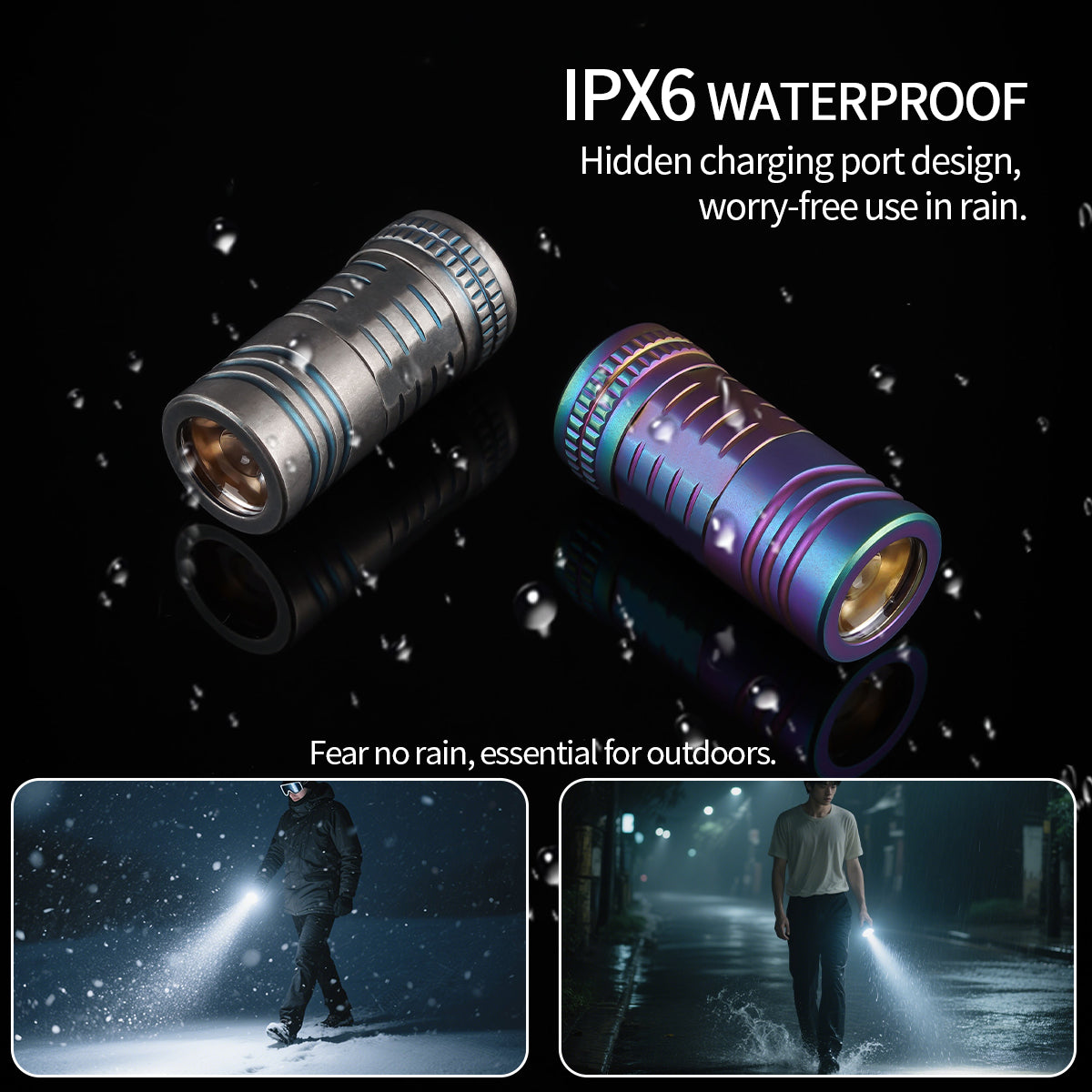 ‎PoleShine EDC Flashlight - 180 Lumens|3-Mode|Rechargeable|Titanium alloy |Ultra-Light | IPX6 Waterproof | YZ102