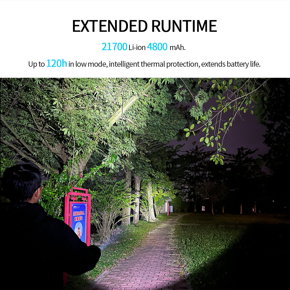 ‎PoleShine  Diving Flashlight - 1200 Lumens | 6 Modes | IPX8 Waterproof | Rechargeable | Adjustable Angle | 4800mAh Battery |TX1