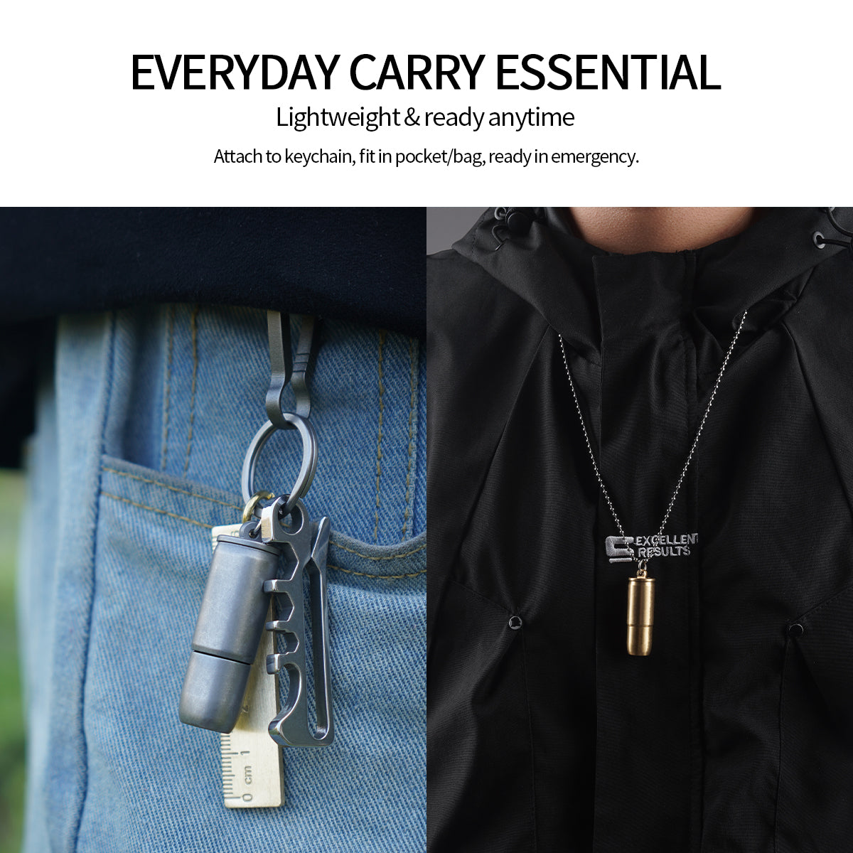 ‎PoleShine Keychain Flashlight - 130 Lumens|3 Modes| Rechargeable|Titanium alloy |Waterproof|Elegant EDC Essential|ZD101