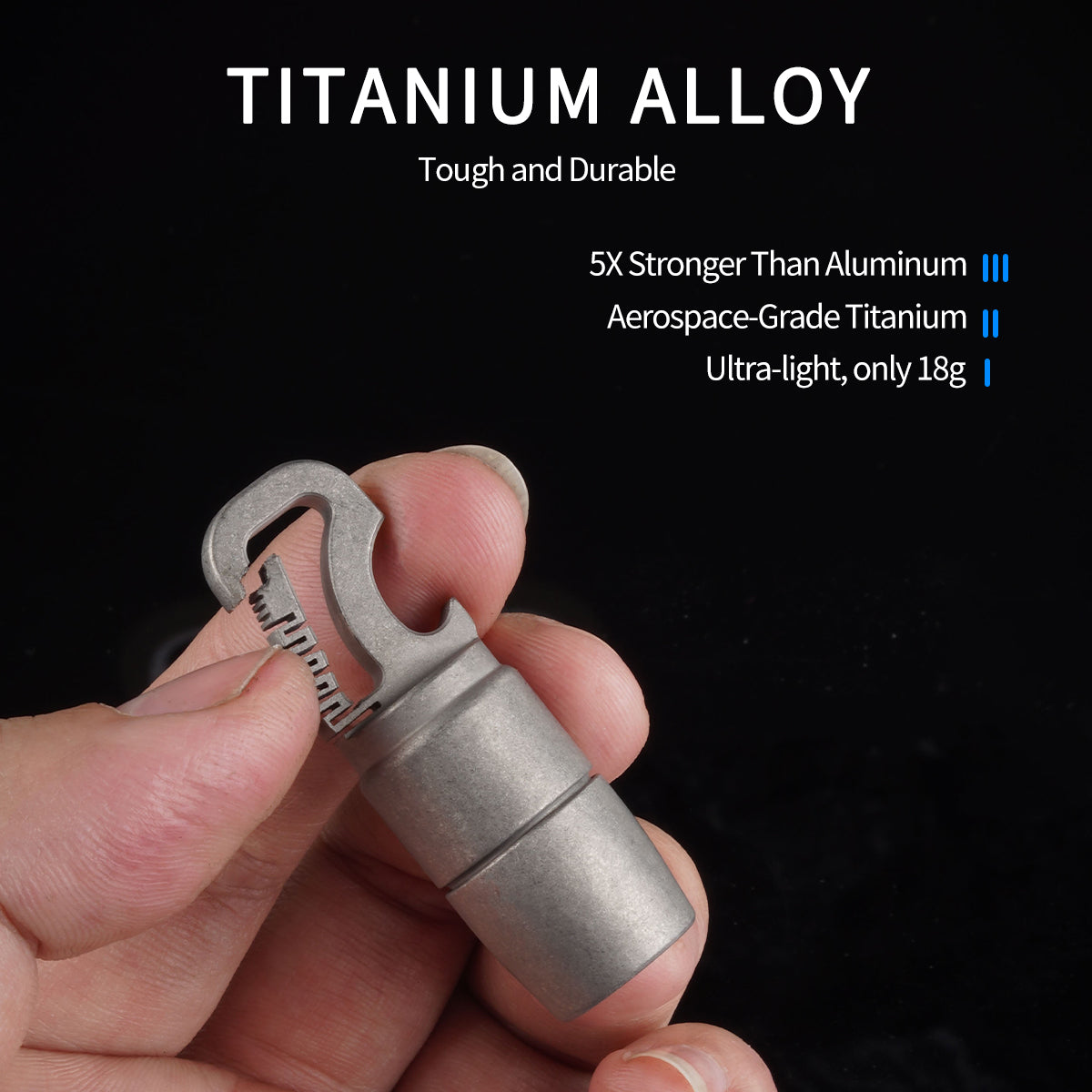 ‎PoleShine EDC Flashlight- 60 Lumens | Titanium |Waterproof|Bottle Opener|Multi-Tool | Practical EDC |DL104