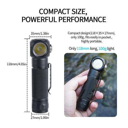 ‎PoleShine Dive Light - 1200 Lumens Flashlight|6 Modes|IPX8 Waterproof|Rechargeable|for Underwater Adventures|BD13