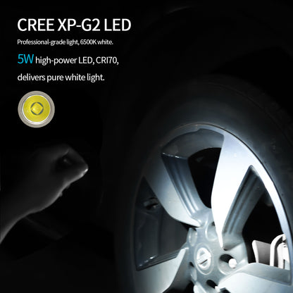 ‎PoleShine Mini Flashlight - 160 Lumens| 3 Modes| Strobe | IPX6 Waterproof| Rechargeable | Titanium alloy | Magnetic Base |MN103